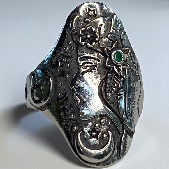 Stainless Steel Tribal Goddess Statement Ring - Picture 1 of 7